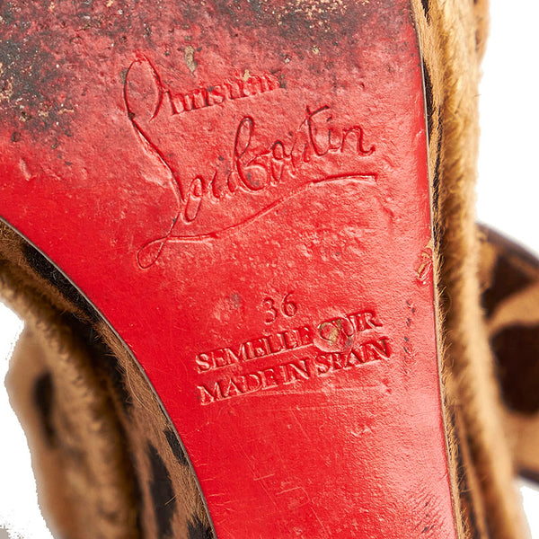 クリスチャンルブタン レオパード パンプス ブラウン ベージュ ハラコ レザー レディース Christian Louboutin 【中古】
