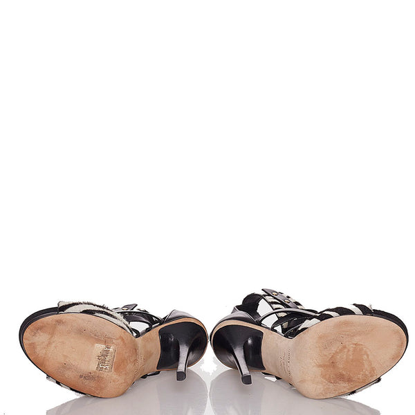 ジミーチュウ ゼブラ パンプス ブラック ホワイト ハラコ レザー スウェード レディース JIMMY CHOO 【中古】