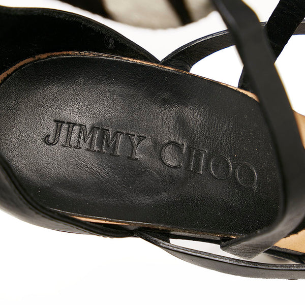 ジミーチュウ ゼブラ パンプス ブラック ホワイト ハラコ レザー スウェード レディース JIMMY CHOO 【中古】