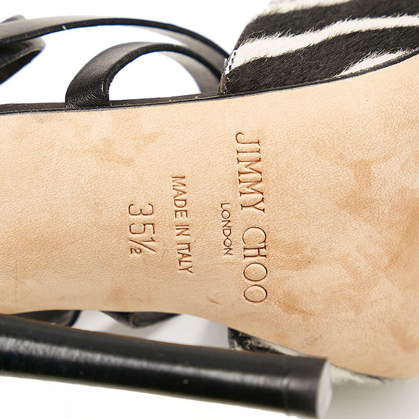 ジミーチュウ ゼブラ パンプス ブラック ホワイト ハラコ レザー スウェード レディース JIMMY CHOO 【中古】