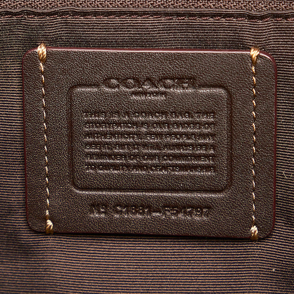 コーチ シグネチャー F54797 ベージュ ブラウン キャンバス レザー トートバッグ レディース COACH 【中古】