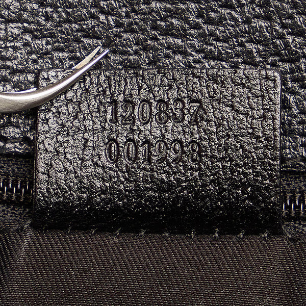 グッチ GGキャンバス 120837 ブラック キャンバス レザー トートバッグ レディース GUCCI 【中古】