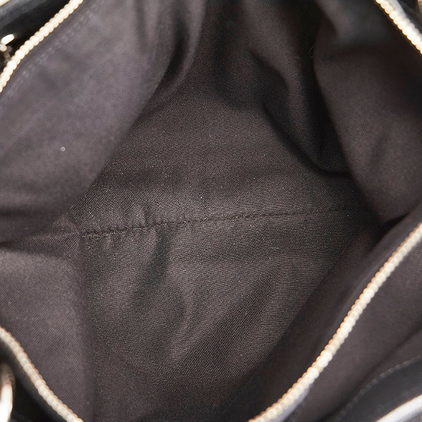 グッチ GGキャンバス 120837 ブラック キャンバス レザー トートバッグ レディース GUCCI 【中古】