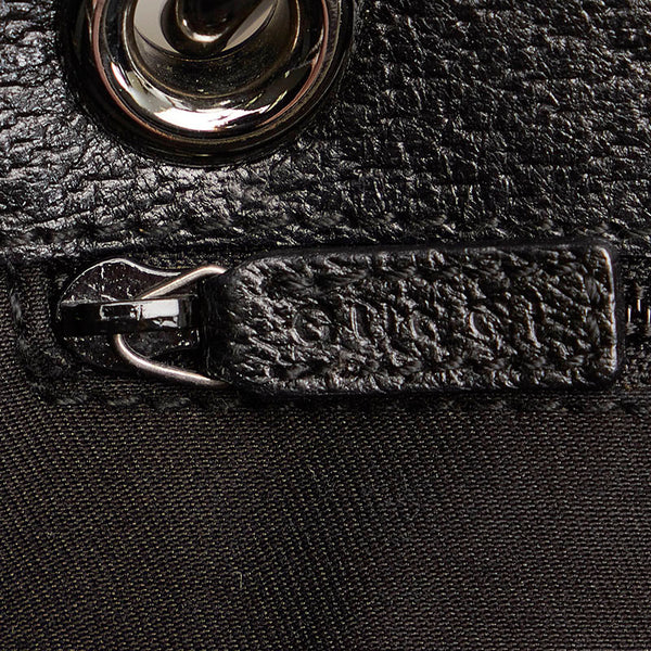 グッチ GGキャンバス 120837 ブラック キャンバス レザー トートバッグ レディース GUCCI 【中古】