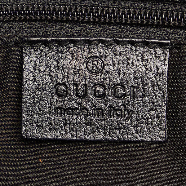 グッチ GGキャンバス 120837 ブラック キャンバス レザー トートバッグ レディース GUCCI 【中古】