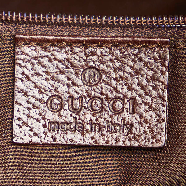 グッチ GGキャンバス 115002 ベージュ ブラウン キャンバス レザー ワンショルダー レディース GUCCI 【中古】
