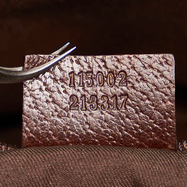 グッチ GGキャンバス 115002 ベージュ ブラウン キャンバス レザー ワンショルダー レディース GUCCI 【中古】