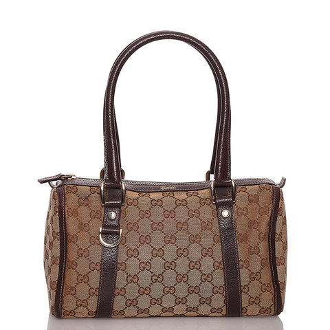 グッチ GGキャンバス アビー ハンドバッグ ミニボストン 130942 ベージュ キャンバス レザー レディース GUCCI 【中古】