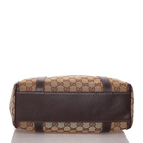 グッチ GGキャンバス アビー ハンドバッグ ミニボストン 130942 ベージュ キャンバス レザー レディース GUCCI 【中古】