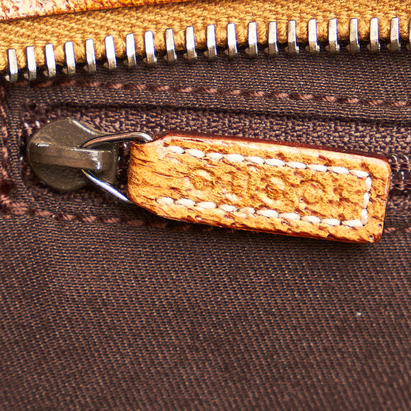 グッチ GGキャンバス 113009 ベージュ キャンバス レザー ハンドバッグ ミニボストン レディース GUCCI 【中古】