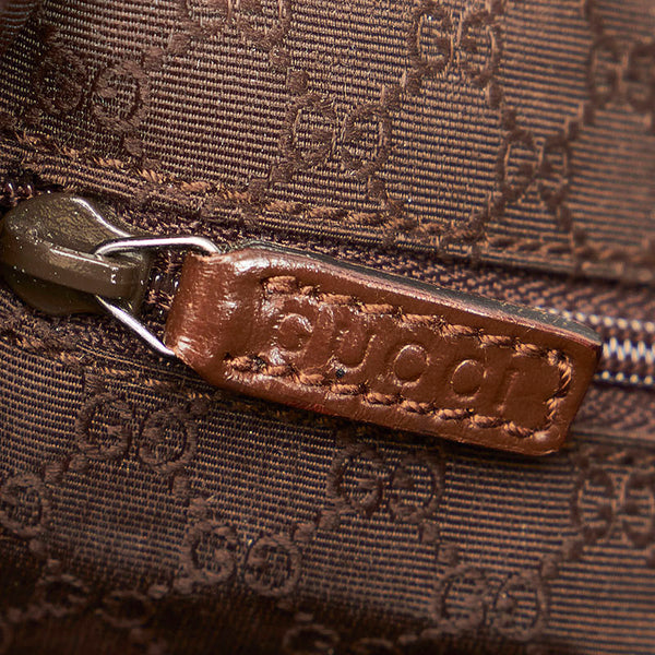 グッチ ジャッキー 001 3735 ピンクベージュ ブラウン キャンバス レザー ワンショルダー レディース GUCCI 【中古】