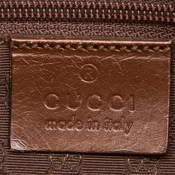 グッチ ジャッキー 001 3735 ピンクベージュ ブラウン キャンバス レザー ワンショルダー レディース GUCCI 【中古】