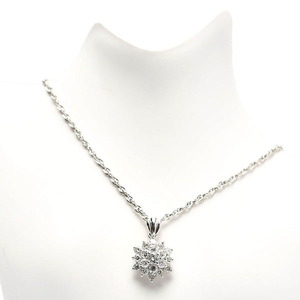Pt850 プラチナ ダイヤ1.08ct ネックレス レディース 【中古】