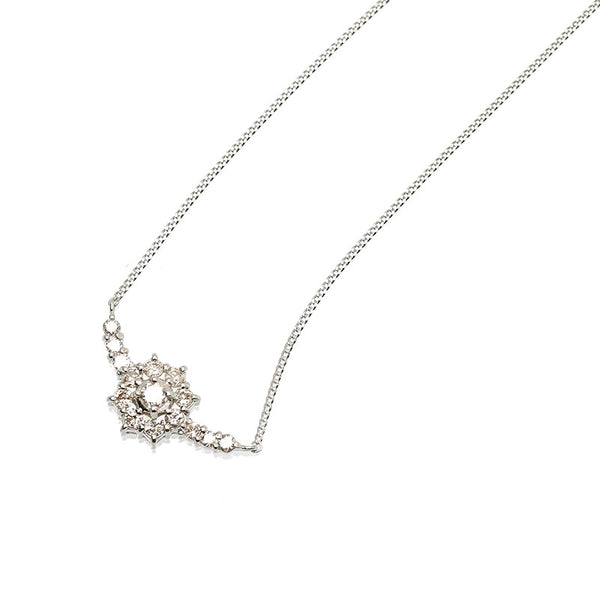 Pt900 プラチナ Pt850 プラチナ ダイヤ0.50ct ネックレス レディース 【中古】