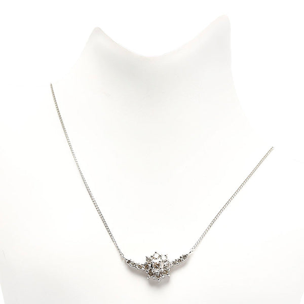 Pt900 プラチナ Pt850 プラチナ ダイヤ0.50ct ネックレス レディース 【中古】
