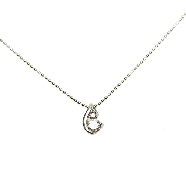 Pt900 プラチナ Pt850 プラチナ ダイヤ0.21ct ネックレス レディース 【中古】