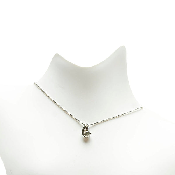 Pt900 プラチナ Pt850 プラチナ ダイヤ0.21ct ネックレス レディース 【中古】