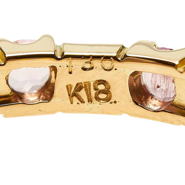 K18YG イエローゴールド ピンクトルマリン1.30ct リング 指輪 レディース 12号 【中古】