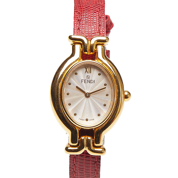 フェンディ カメレオン チェンジベルト 腕時計 640L クオーツ ホワイト文字盤 メッキ レディース FENDI 【中古】