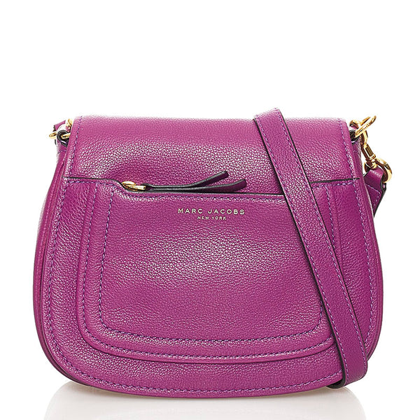 マークバイマークジェイコブス 斜め掛け ショルダーバッグ パープル レザー レディース MARC BY MARC JACOBS 【中古】