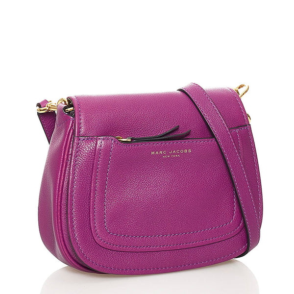マークバイマークジェイコブス 斜め掛け ショルダーバッグ パープル レザー レディース MARC BY MARC JACOBS 【中古】