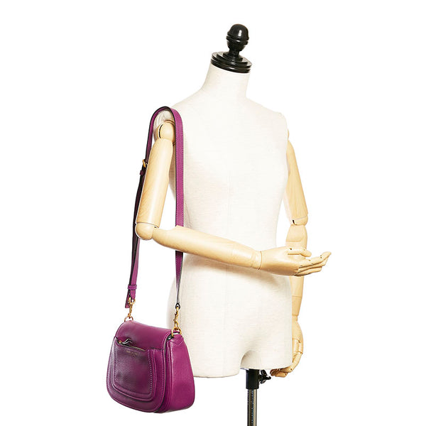 マークバイマークジェイコブス 斜め掛け ショルダーバッグ パープル レザー レディース MARC BY MARC JACOBS 【中古】