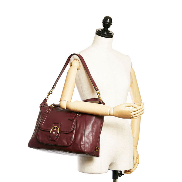 コーチ ハンドバッグ ショルダーバッグ２WAY F25151  ワインレッド レッド パープル レザー レディース COACH 【中古】