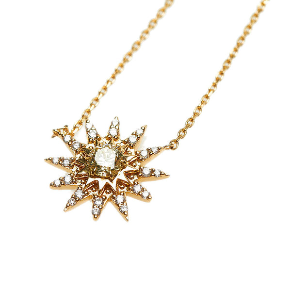 スタージュエリー K18YG イエローゴールド ダイヤ0.16ct ダイヤ0.08ct ネックレス レディース STAR JEWELRY 【中古】