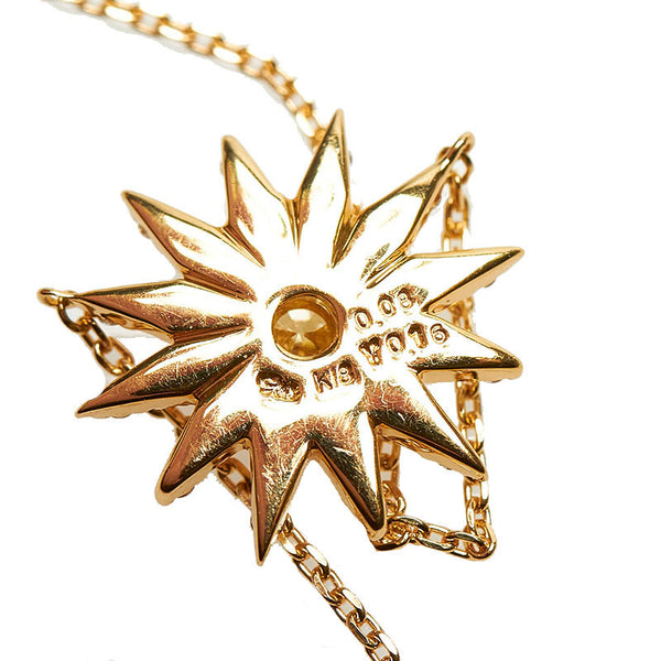 スタージュエリー K18YG イエローゴールド ダイヤ0.16ct ダイヤ0.08ct ネックレス レディース STAR JEWELRY 【中古】