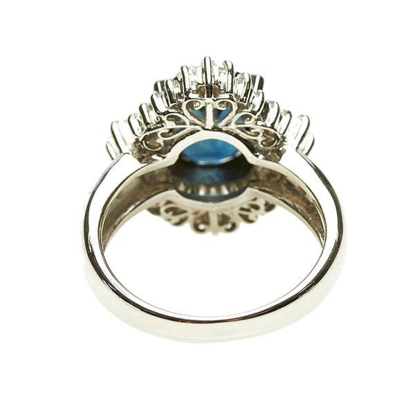 Pt900 プラチナ サファイア2.68ct ダイヤ0.96ct リング 指輪 レディース 10号 【中古】