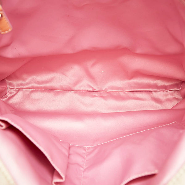 コーチ ポピー ハンドバッグ 14921 ホワイト ベージュ ピンク キャンバス レディース COACH 【中古】