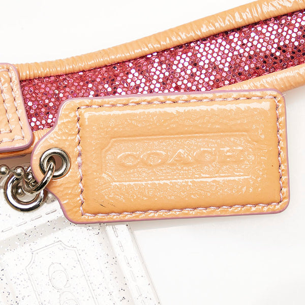 コーチ ポピー ハンドバッグ 14921 ホワイト ベージュ ピンク キャンバス レディース COACH 【中古】