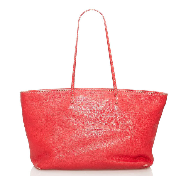 フェンディ セレリア トートバッグ 8BH185 レッド レザー レディース FENDI 【中古】