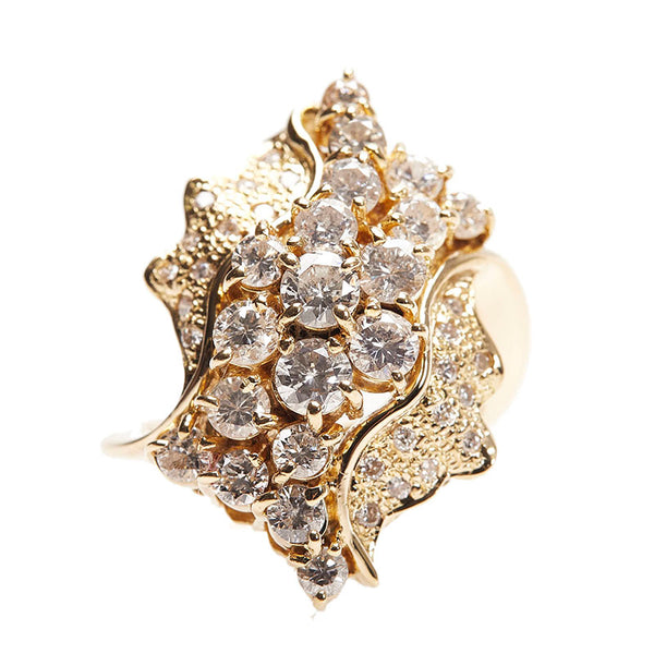 K18YG イエローゴールド ダイヤ1.88ct リング 指輪 レディース 8号 【中古】