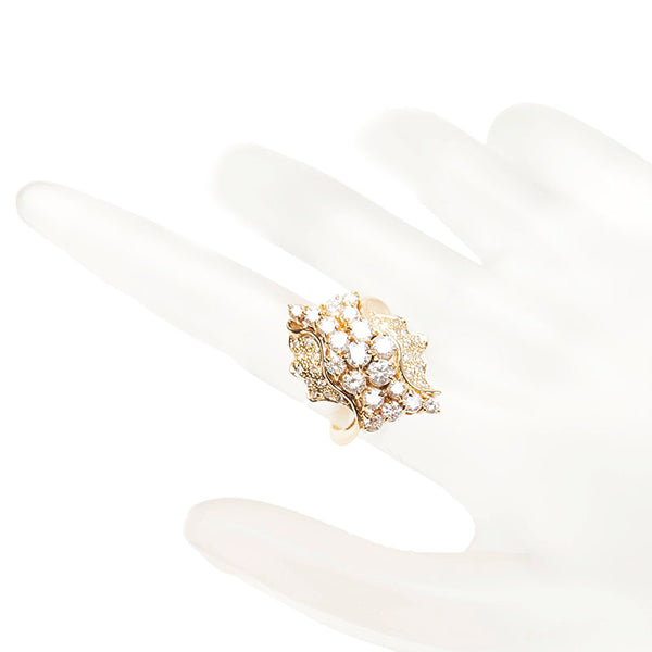 K18YG イエローゴールド ダイヤ1.88ct リング 指輪 レディース 8号 【中古】