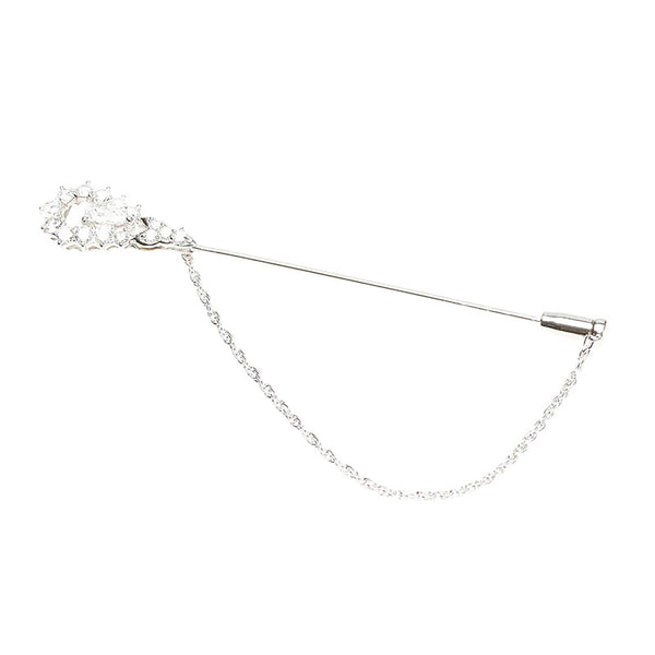 Pt900 プラチナ ダイヤ0.27ct ダイヤ0.91ct ブローチ レディース 【中古】