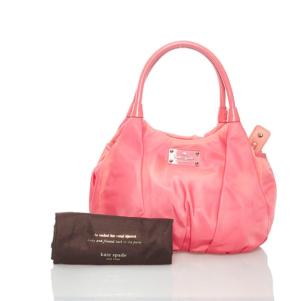 ケイトスペード ハンドバッグ ピンク ナイロン レザー レディース Kate Spade 【中古】