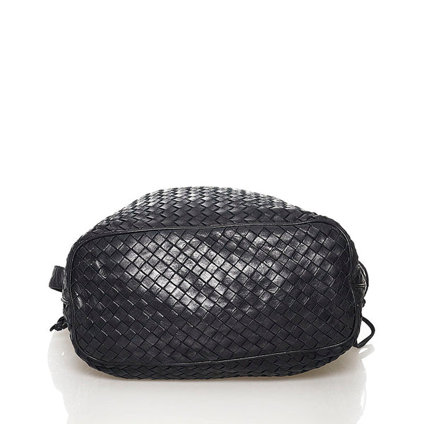 ボッテガヴェネタ イントレチャート ショルダーバッグ ブラック レザー レディース BOTTEGAVENETA 【中古】