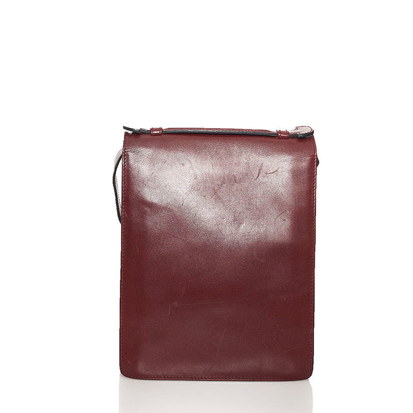 カルティエ マスト 斜め掛け ショルダーバッグ ハンドバッグ 2way ボルドー レザー レディース CARTIER 【中古】