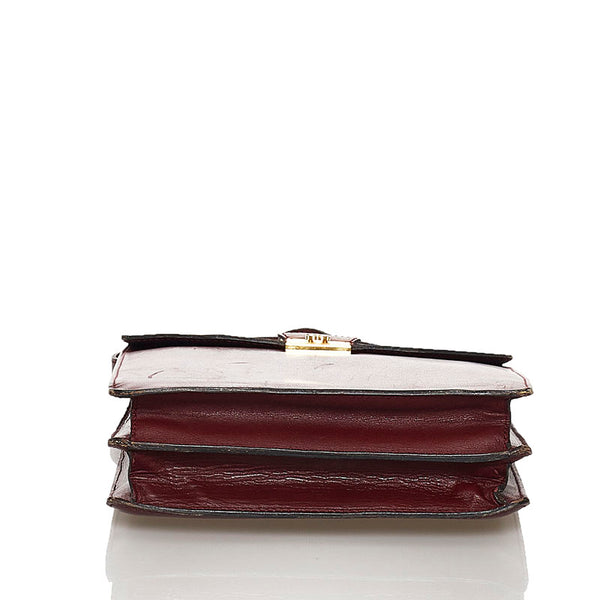 カルティエ マスト 斜め掛け ショルダーバッグ ハンドバッグ 2way ボルドー レザー レディース CARTIER 【中古】