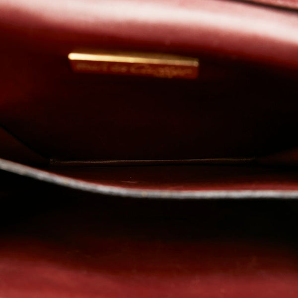 カルティエ マスト 斜め掛け ショルダーバッグ ハンドバッグ 2way ボルドー レザー レディース CARTIER 【中古】