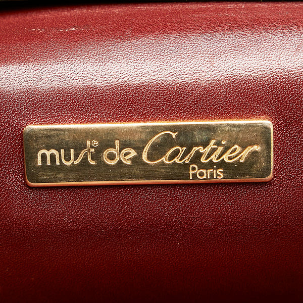 カルティエ マスト 斜め掛け ショルダーバッグ ハンドバッグ 2way ボルドー レザー レディース CARTIER 【中古】
