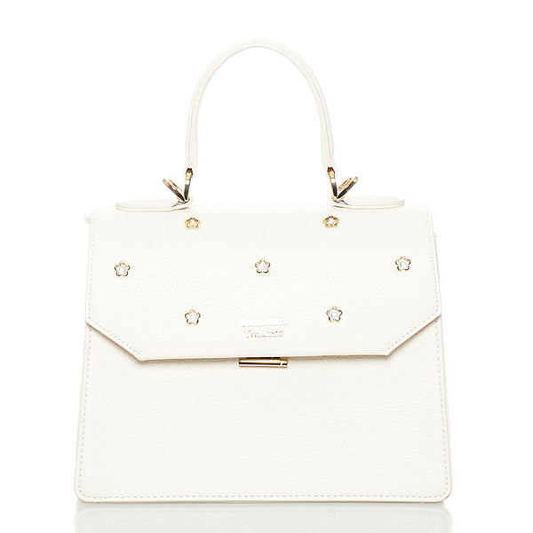 サマンサタバサ フラワー ハンドバッグ ホワイト アイボリー レザー レディース Samantha Thavasa 【中古】