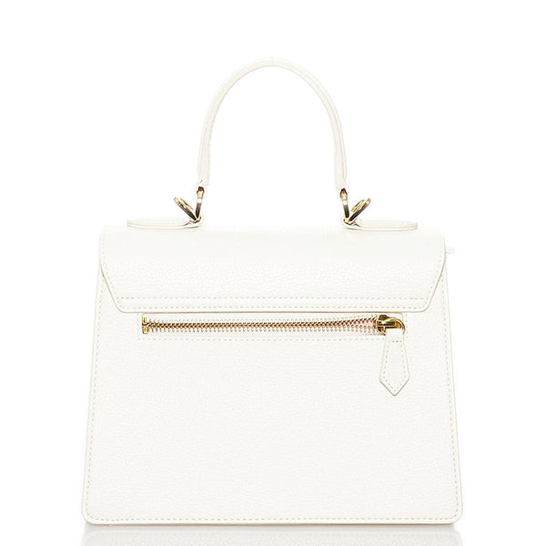 サマンサタバサ フラワー ハンドバッグ ホワイト アイボリー レザー レディース Samantha Thavasa 【中古】