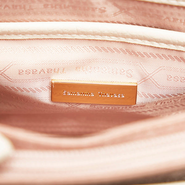 サマンサタバサ フラワー ハンドバッグ ホワイト アイボリー レザー レディース Samantha Thavasa 【中古】