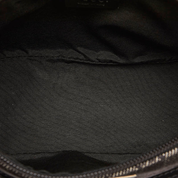 グッチ GGキャンバス アクセサリーポーチ 07198 ブラック キャンバス レザー レディース GUCCI 【中古】