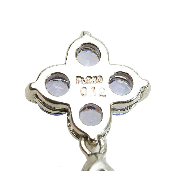 Pt900 プラチナ Pt850 プラチナ タンザナイト ダイヤ0.12ct ネックレス レディース 【中古】