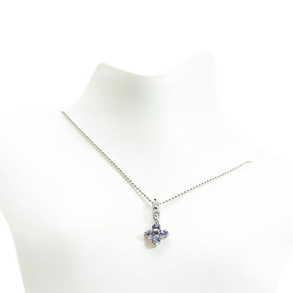 Pt900 プラチナ Pt850 プラチナ タンザナイト ダイヤ0.12ct ネックレス レディース 【中古】