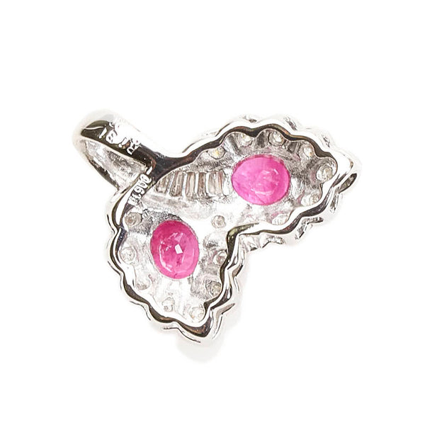 Pt900 プラチナ ルビー1.31ct ダイヤ0.27ct ペンダントトップ レディース 【中古】