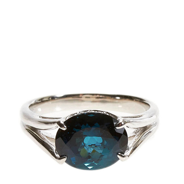 Pt900 プラチナ ブルートルマリン3.24ct ダイヤ0.04ct リング 指輪 レディース 13.5号 【中古】